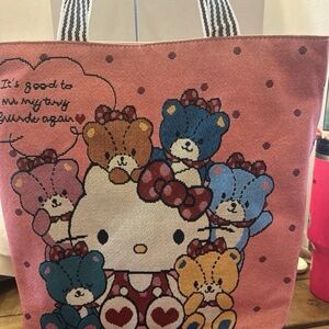 BRAND NEW Hello Kitty Canvas Tote!  Very pretty bag! Tapestry tote!